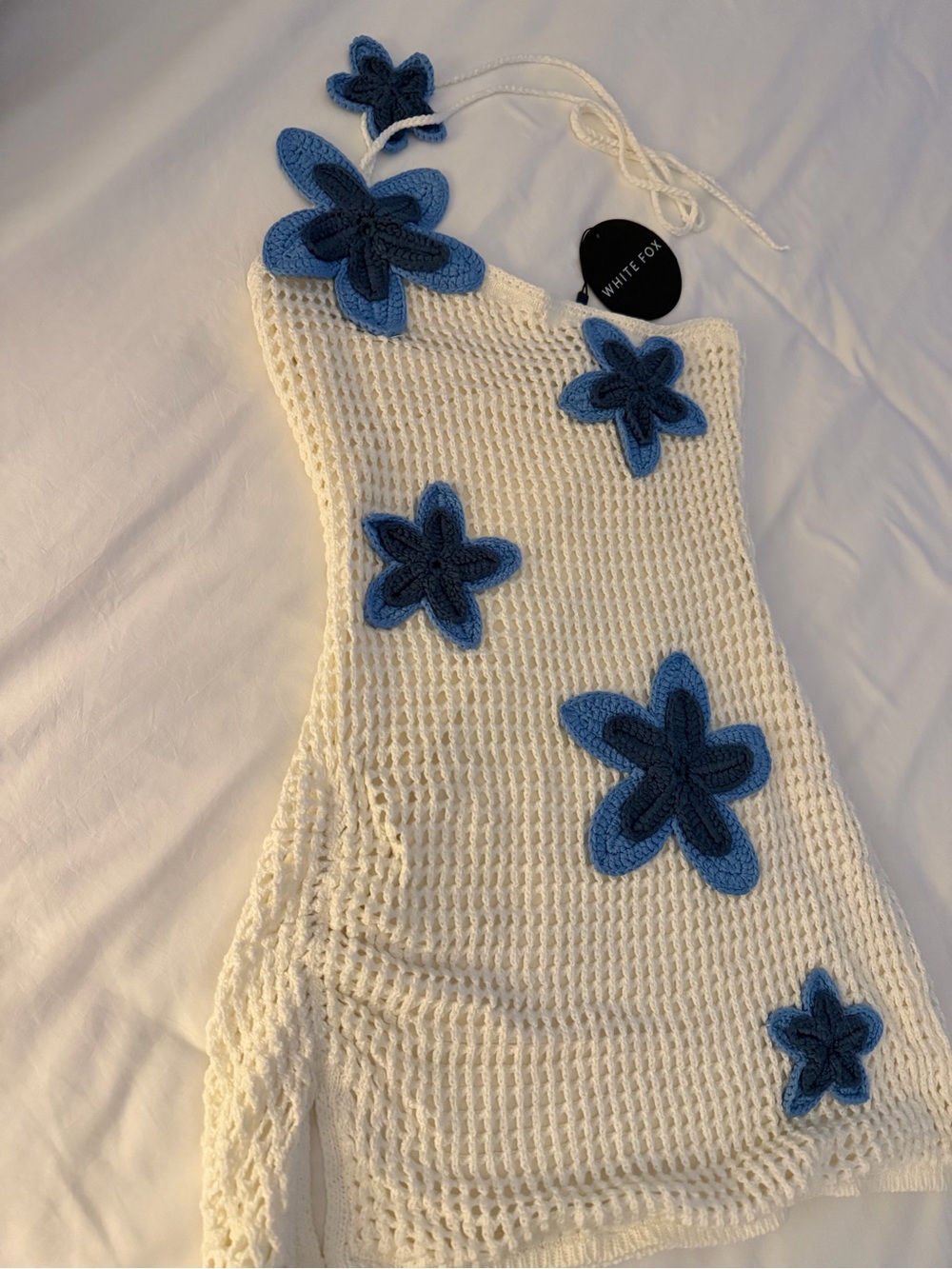 White Fox - If The Time is Right Crochet Mini Dress
